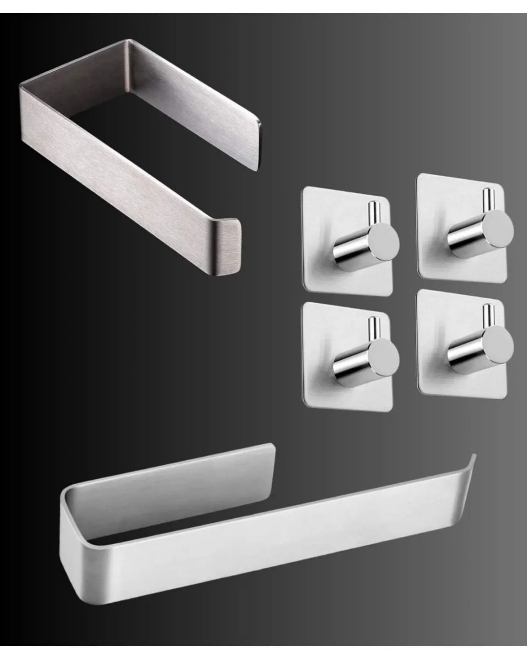 DELTAHOME HAVLULUK - TUVALET KAĞITLIĞI VE 4 AD. ASKILIK SET INOX