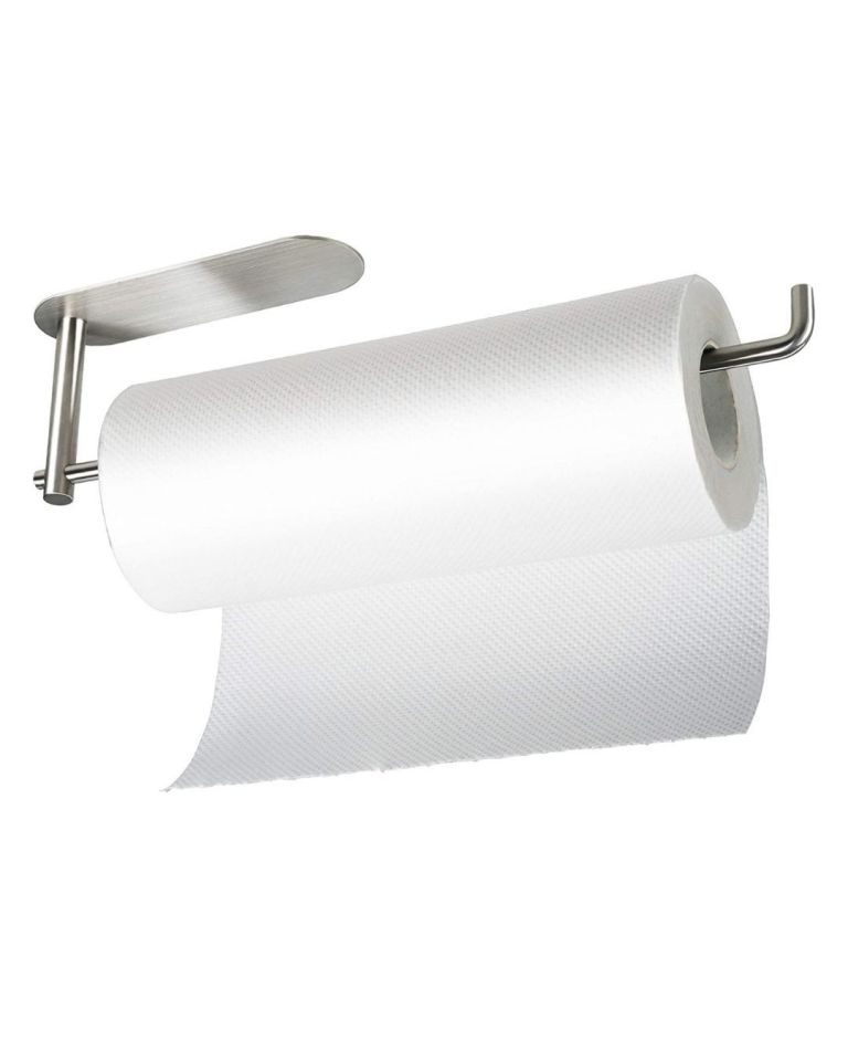 DELTAHOME Paslanmaz Çelik Yapışkanlı Kağıt Havluluk ve 2 Adet Banyo Askısı SET